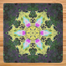 Kaleidoskop-Blume Gelb und Rosa