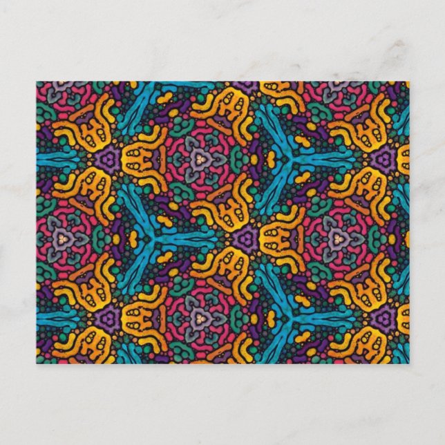 Kaleidoskop-Blume Postkarte (Vorderseite)