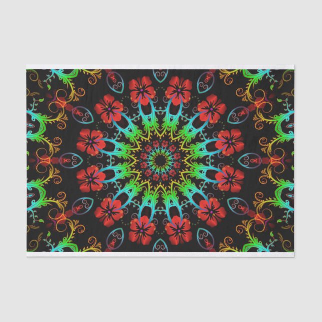 Kaleidoskop-Blumen-Hibiskus II + Ihre Idee Seidenpapier (Vorderseite)