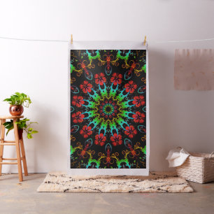 Kaleidoskop-Blumen-Hibiskus II + Ihre Idee Stoff