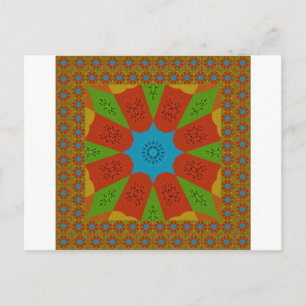 Kaleidoskop-Blüte Eine lebendige afrikanische Druc Postkarte