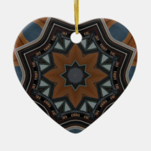 Kaleidoskop brauner Stern Keramik Ornament
