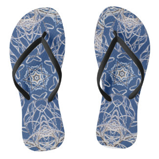Kaleidoskop Bright Blue, White, Single Star Flip Flops