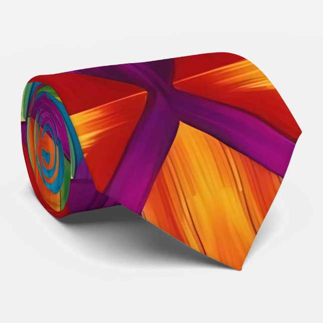 Kaleidoskop Burst Neck Tie Krawatte (Gerollt)