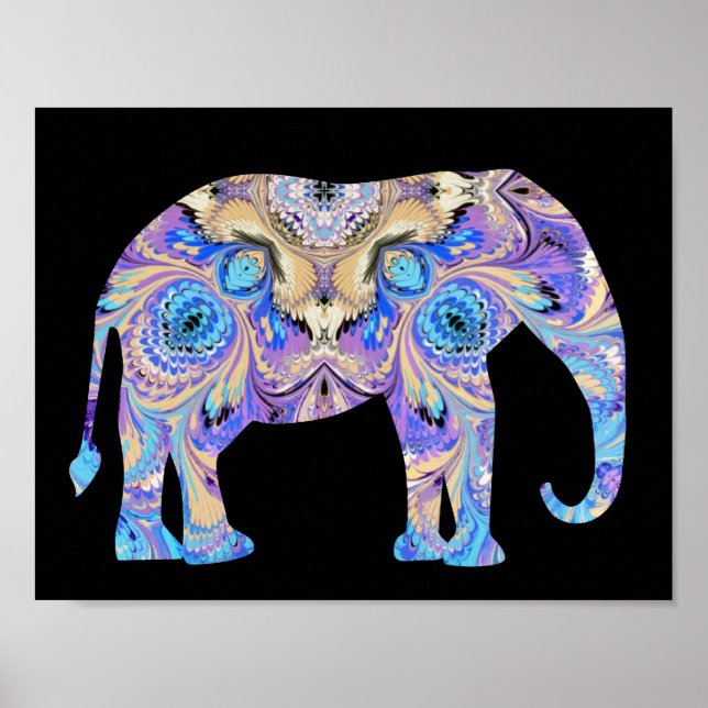 Kaleidoskop Circus Elephant Print Poster (Vorne)