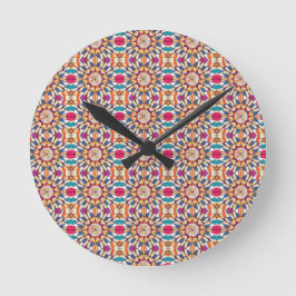Kaleidoskop der Bücher Runde Wanduhr