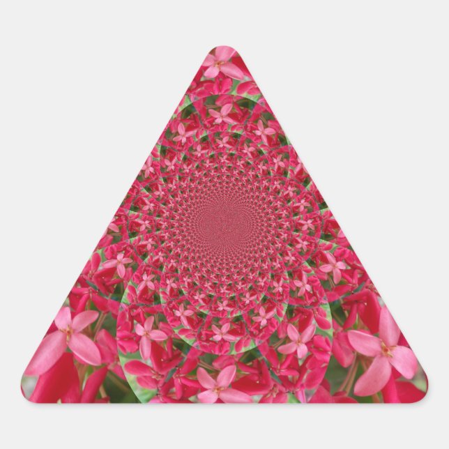 Kaleidoskop der Krimson: Blume der Blutmilch Dreieckiger Aufkleber (Vorderseite)