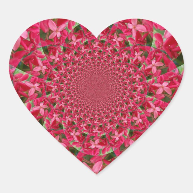 Kaleidoskop der Krimson: Blume der Blutmilch Herz-Aufkleber (Vorderseite)