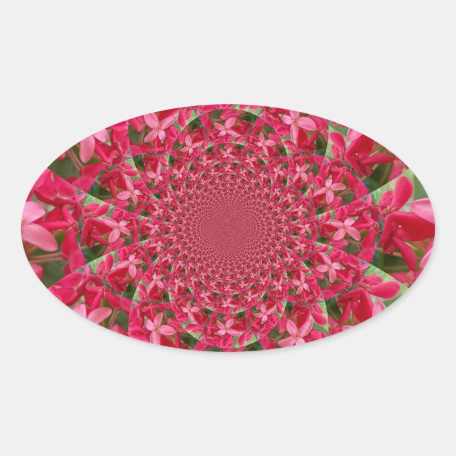 Kaleidoskop der Krimson: Blume der Blutmilch Ovaler Aufkleber (Vorderseite)