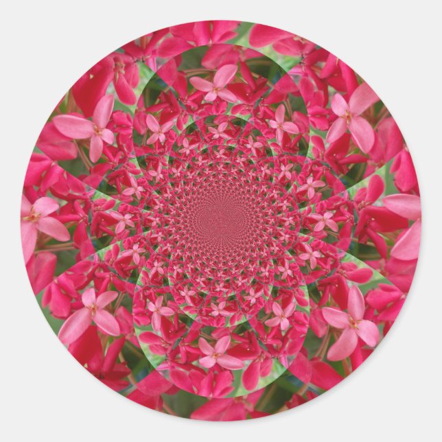 Kaleidoskop der Krimson: Blume der Blutmilch Runder Aufkleber (Vorderseite)