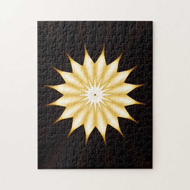 Kaleidoskop Design Bright Yellow Star (Vertikal)