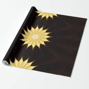 Kaleidoskop Design Bright Yellow Star Geschenkpapier