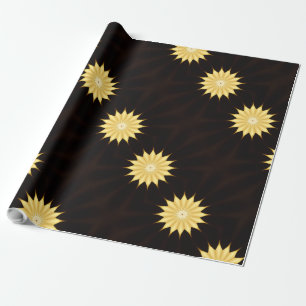 Kaleidoskop Design Bright Yellow Star Geschenkpapier