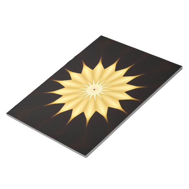 Kaleidoskop Design Bright Yellow Star Notizblock (angewinkelt)