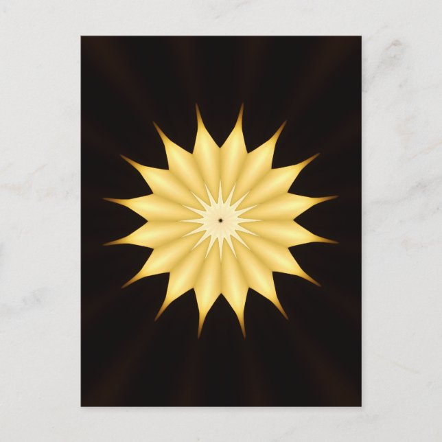 Kaleidoskop Design Bright Yellow Star Postkarte (Vorderseite)