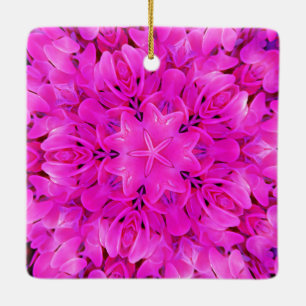 Kaleidoskop Design Hot rosa Blumenkunst Keramikornament