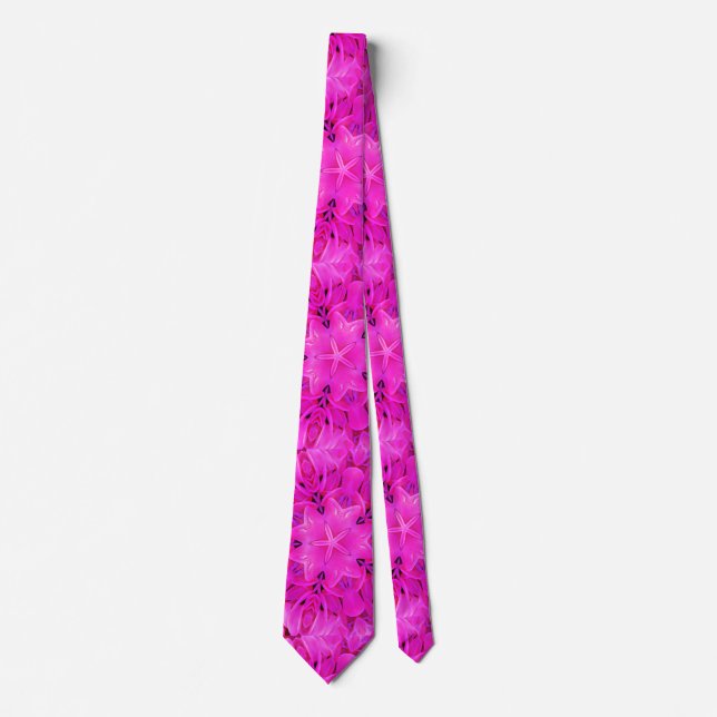 Kaleidoskop Design Hot rosa Blumenkunst Krawatte (Vorderseite)