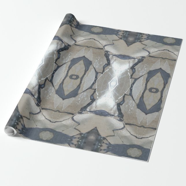 Kaleidoskop Design Light und Dunkelgrau Muster Geschenkpapier (Ungerollt)