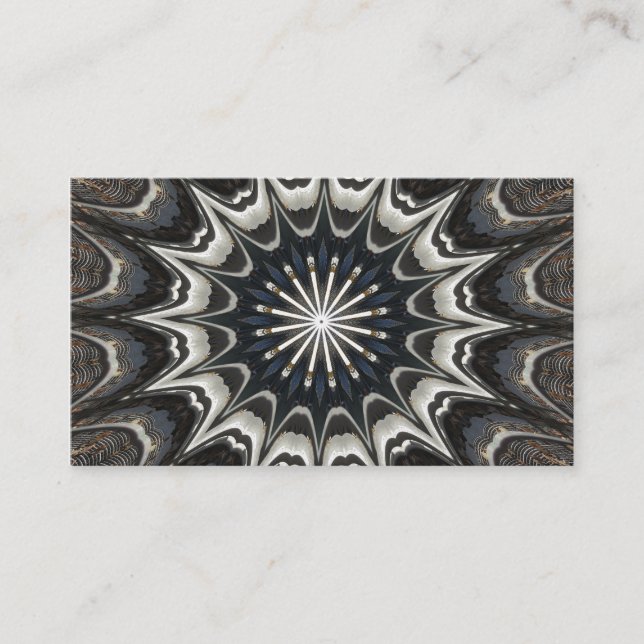 Kaleidoskop Design Schwarz Grau Weiße Kunst Visitenkarte (Vorderseite)