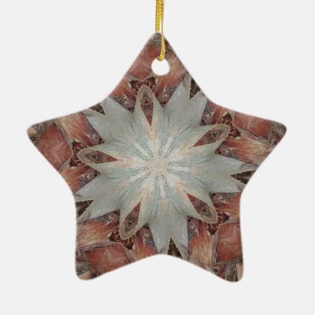 Kaleidoskop Design Star von Trunk of Palm Tree Keramik Ornament (Hinten)