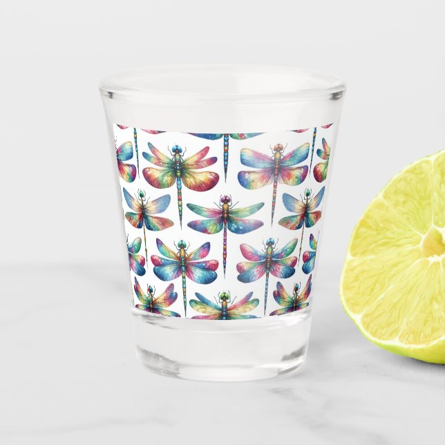 Kaleidoskop Dragonflies Schnapsglas (Vorderseite)