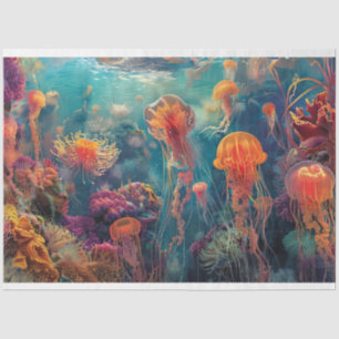 Kaleidoskop-Farben für die Jelly-Fisch-Dekoupage Seidenpapier
