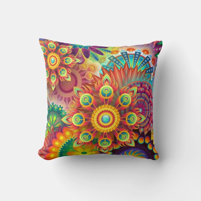 Kaleidoskop farbenfroh Rainbow-Kissen Kissen (Vorderseite)