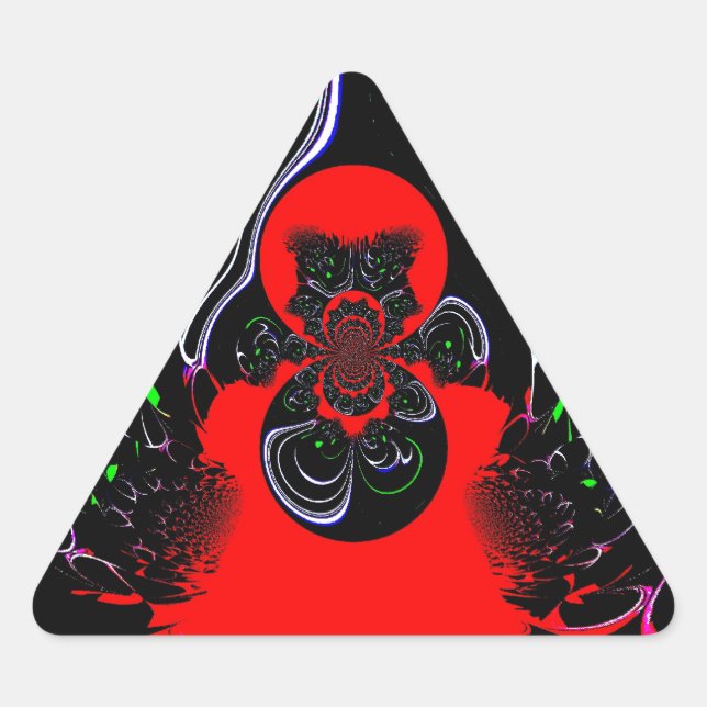 Kaleidoskop Fluid Art Print Dreieckiger Aufkleber (Vorderseite)