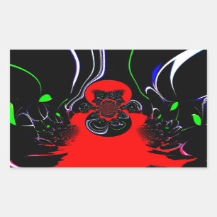 Kaleidoskop Fluid Art Print Rechteckiger Aufkleber
