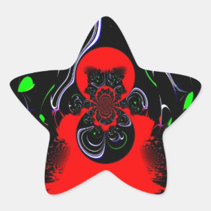 Kaleidoskop-Fluid-Kunstprint Stern-Aufkleber