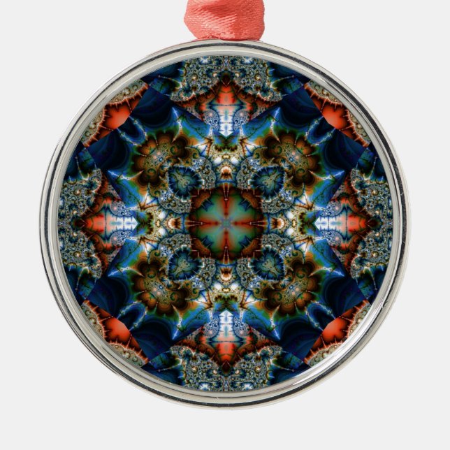 Kaleidoskop-Fraktal 576 Ornament Aus Metall (Vorne)