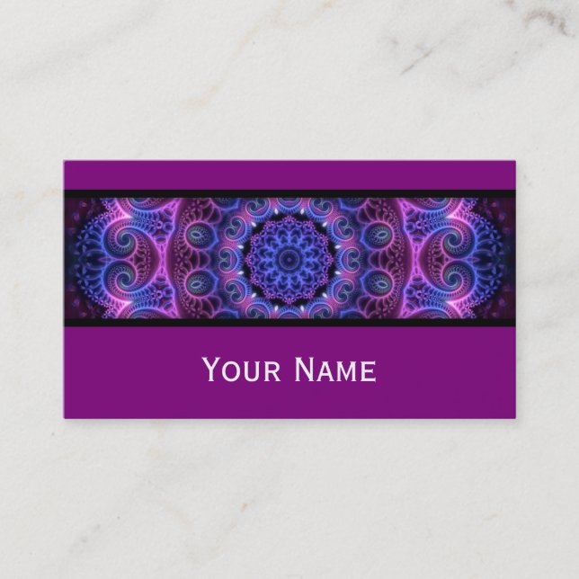 Kaleidoskop Fraktal - Herz Mandala + Ihr Text Visitenkarte (Vorderseite)