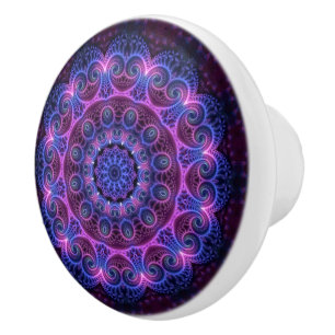 Kaleidoskop-Fraktal - HerzenMandala + Ihre Ideen Keramikknauf