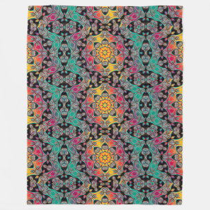 Kaleidoskop Fraktal Muster XVI + Ihre Ideen Fleecedecke