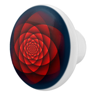 Kaleidoskop-Fraktal - rote Rose + Ihre Ideen Keramikknauf