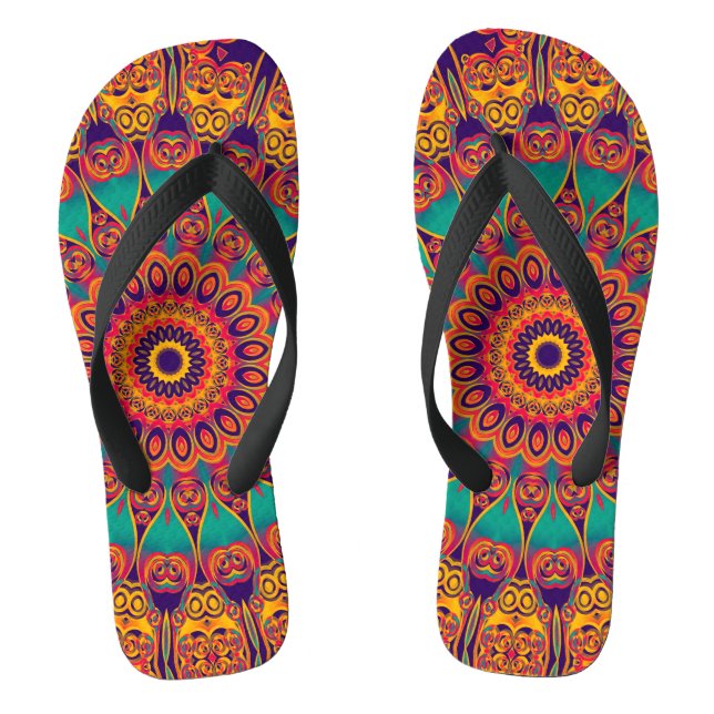 Kaleidoskop-Fraktal - Tattoo II + Ihre Ideen Flip Flops (Fußbett)