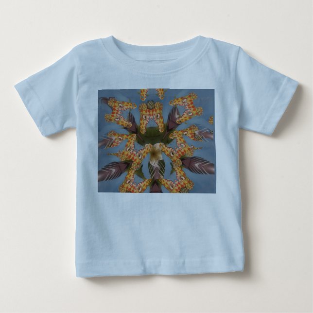 Kaleidoskop Giraffe Mandala: Abstrakte Safari Art Baby T-shirt (Vorderseite)