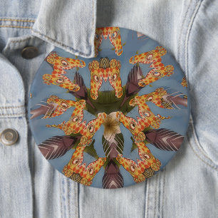 Kaleidoskop Giraffe Mandala: Abstrakte Safari Art Button