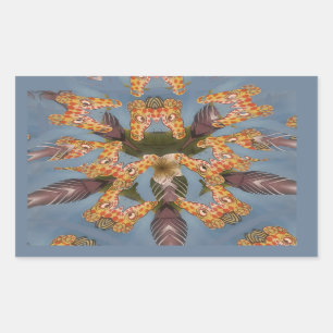 Kaleidoskop Giraffe Mandala: Abstrakte Safari Art Rechteckiger Aufkleber
