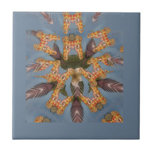 Kaleidoskop-Giraffen-Mandala: Abstrakte Safari-Kun Fliese