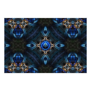 Kaleidoskop Golden Blue x75 Foto Print