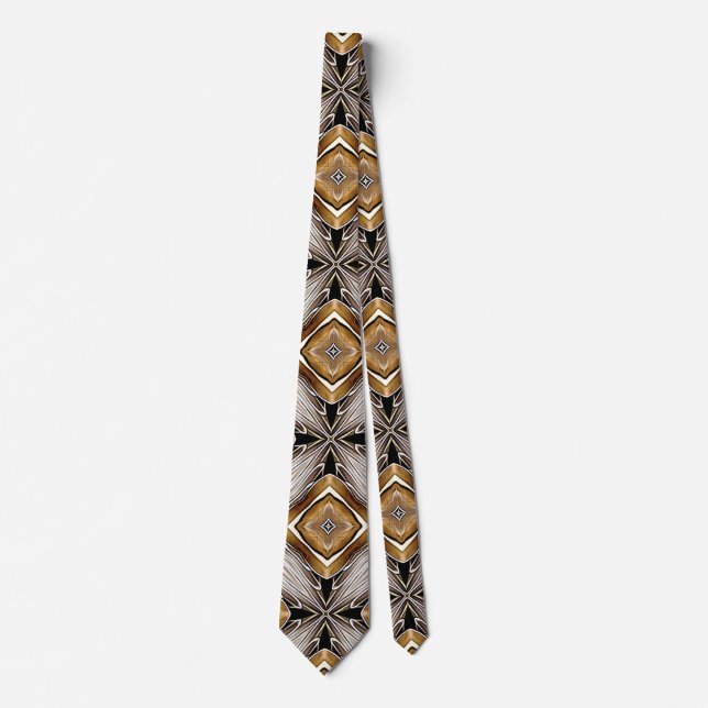 Kaleidoskop Golden Bronze Muster Krawatte (Vorderseite)