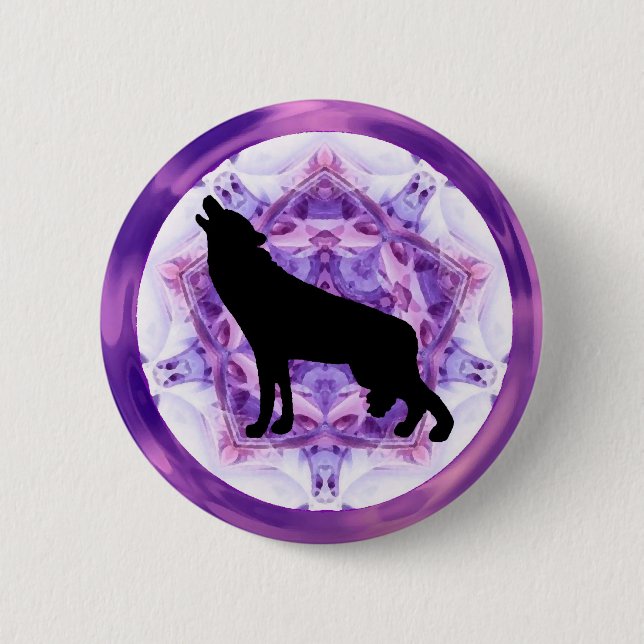 Kaleidoskop-Heulenwolf Button (Vorderseite)