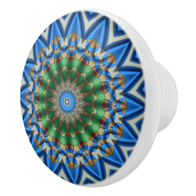 Kaleidoskop im Blau Keramikknauf (Rechts)