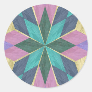 Kaleidoskop in Lace, Runder Aufkleber