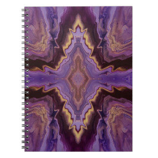 Kaleidoskop in lila, magenta, goldfarbenen abstrak notizblock
