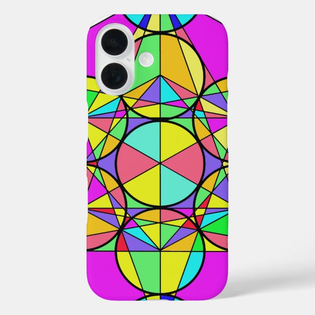 Kaleidoskop iPhone 16 Hülle (Rückseite)