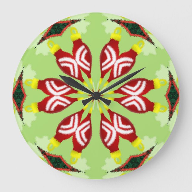 Kaleidoskop "K1 SQ" Große Wanduhr (Vorderseite)