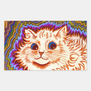 Kaleidoskop-Katze Rechteckiger Aufkleber
