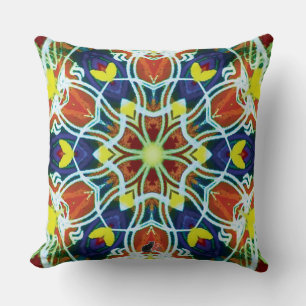 Kaleidoskop-Kissen aus Weidengeflecht Kissen